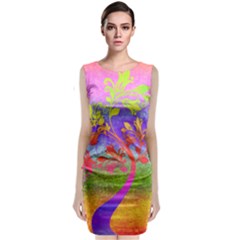 Tree Colorful Mystical Autumn Classic Sleeveless Midi Dress by Nexatart