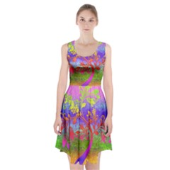 Tree Colorful Mystical Autumn Racerback Midi Dress by Nexatart