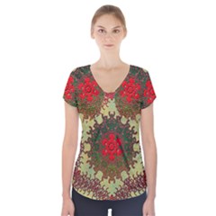 Tile Background Image Color Pattern Short Sleeve Front Detail Top by Nexatart