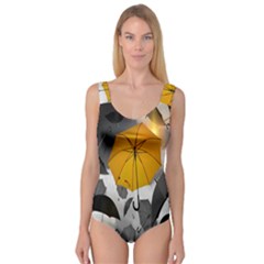 Umbrella Yellow Black White Princess Tank Leotard  by Nexatart