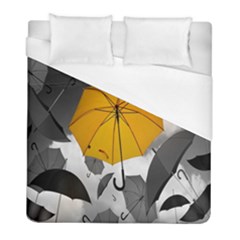 Umbrella Yellow Black White Duvet Cover (full/ Double Size) by Nexatart