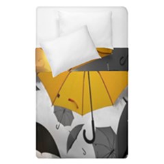 Umbrella Yellow Black White Duvet Cover Double Side (single Size) by Nexatart