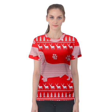 Ugly X Mas Design Women s Sport Mesh Tee by Nexatart