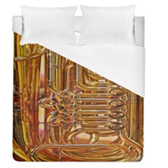 Tuba Valves Pipe Shiny Instrument Music Duvet Cover (queen Size) by Nexatart