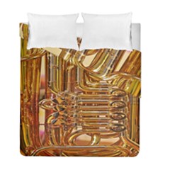 Tuba Valves Pipe Shiny Instrument Music Duvet Cover Double Side (full/ Double Size) by Nexatart