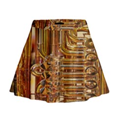 Tuba Valves Pipe Shiny Instrument Music Mini Flare Skirt by Nexatart