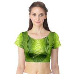 Vector Chirstmas Tree Design Short Sleeve Crop Top (Tight Fit)