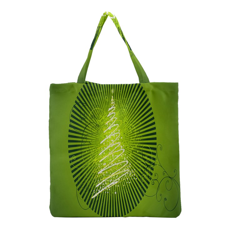 Vector Chirstmas Tree Design Grocery Tote Bag