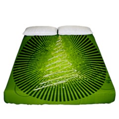 Vector Chirstmas Tree Design Fitted Sheet (California King Size)