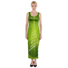 Vector Chirstmas Tree Design Fitted Maxi Dress