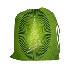 Vector Chirstmas Tree Design Drawstring Pouches (XXL)