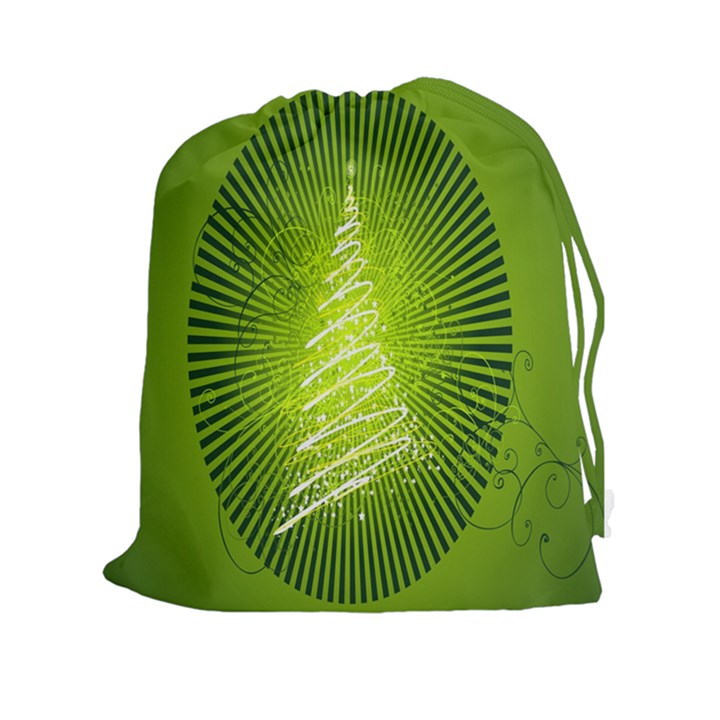 Vector Chirstmas Tree Design Drawstring Pouches (XXL)