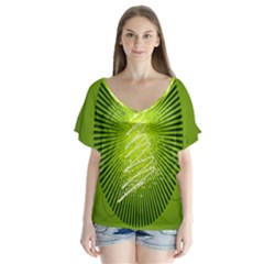 Vector Chirstmas Tree Design Flutter Sleeve Top