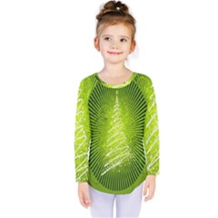 Vector Chirstmas Tree Design Kids  Long Sleeve Tee