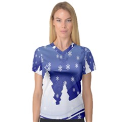 Vector Christmas Design Women s V-neck Sport Mesh Tee