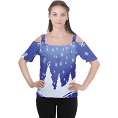 Vector Christmas Design Women s Cutout Shoulder Tee