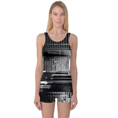 Urban Scene Street Road Busy Cars One Piece Boyleg Swimsuit by Nexatart