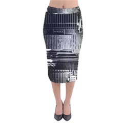 Urban Scene Street Road Busy Cars Velvet Midi Pencil Skirt by Nexatart