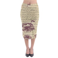 Vintage Music Sheet Song Musical Midi Pencil Skirt by Nexatart