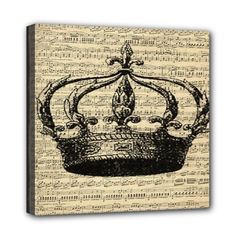 Vintage Music Sheet Crown Song Mini Canvas 8  X 8  by Nexatart