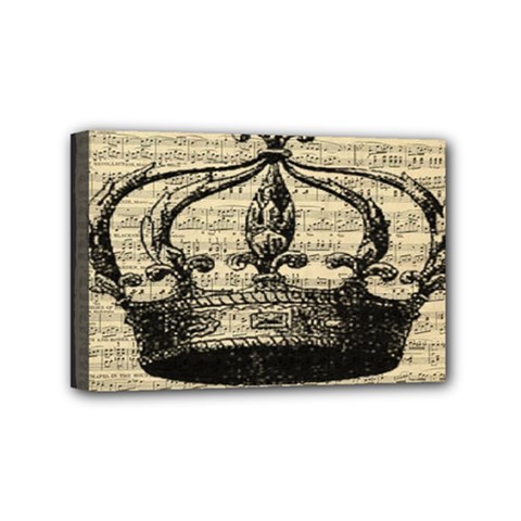 Vintage Music Sheet Crown Song Mini Canvas 6  X 4  by Nexatart