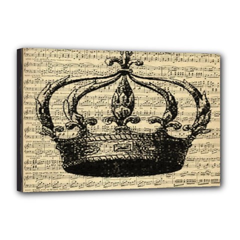 Vintage Music Sheet Crown Song Canvas 18  X 12  by Nexatart