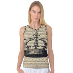 Vintage Music Sheet Crown Song Women s Basketball Tank Top by Nexatart