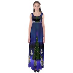 Waiting For The Xmas Christmas Empire Waist Maxi Dress by Nexatart