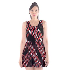 Weave And Knit Pattern Seamless Scoop Neck Skater Dress by Nexatart