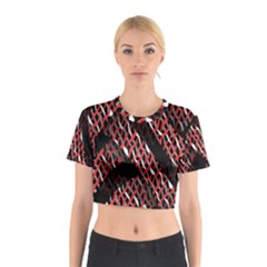 Weave And Knit Pattern Seamless Cotton Crop Top by Nexatart