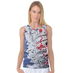 Water Reflection Abstract Blue Women s Basketball Tank Top by Nexatart