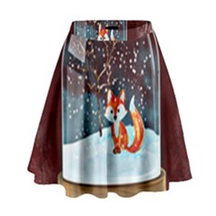 Winter Snow Ball Snow Cold Fun High Waist Skirt by Nexatart