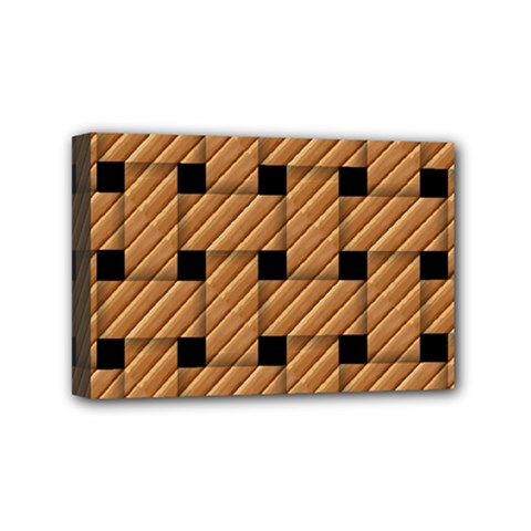 Wood Texture Weave Pattern Mini Canvas 6  x 4 