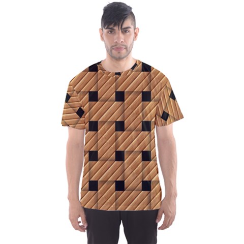 Wood Texture Weave Pattern Men s Sport Mesh Tee by Nexatart