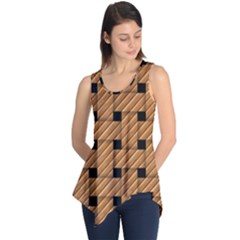 Wood Texture Weave Pattern Sleeveless Tunic