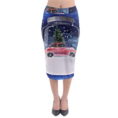 Winter Snow Ball Snow Cold Fun Midi Pencil Skirt by Nexatart