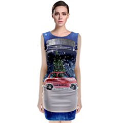 Winter Snow Ball Snow Cold Fun Sleeveless Velvet Midi Dress