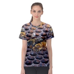 Worker Bees On Honeycomb Women s Sport Mesh Tee