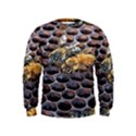 Worker Bees On Honeycomb Kids  Sweatshirt View1