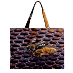 Worker Bees On Honeycomb Zipper Mini Tote Bag