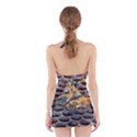 Worker Bees On Honeycomb Halter Swimsuit Dress View2