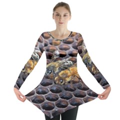 Worker Bees On Honeycomb Long Sleeve Tunic 