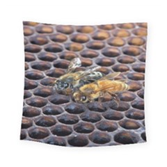 Worker Bees On Honeycomb Square Tapestry (Small)