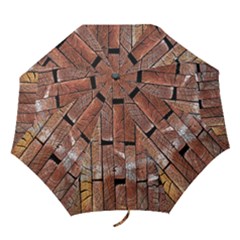 Wood Logs Wooden Background Folding Umbrellas by Nexatart