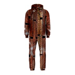 Wood Logs Wooden Background Hooded Jumpsuit (kids) by Nexatart