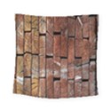 Wood Logs Wooden Background Square Tapestry (Small) View1