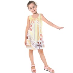 Swirl Flower Curlicue Greeting Card Kids  Sleeveless Dress by Nexatart