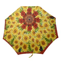 Sunflowers Flowers Abstract Folding Umbrellas