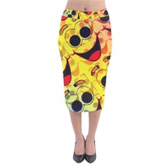 Abstract Background Backdrop Design Velvet Midi Pencil Skirt by Amaryn4rt