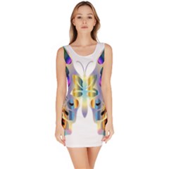 Abstract Animal Art Butterfly Sleeveless Bodycon Dress by Amaryn4rt